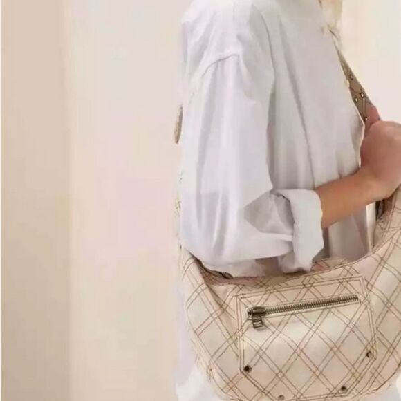 New Urban OUTFITTERS DARCI DENIM SHOULDER BAG CREAM - Picture 2 of 12